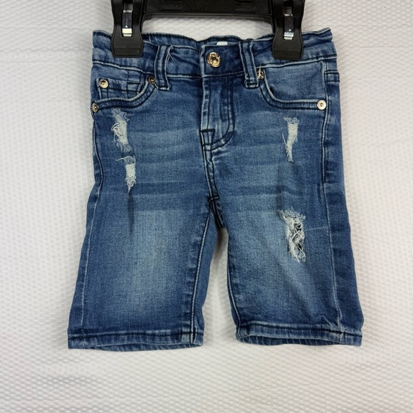 7 For All Mankind Kids Distressed Jean Shorts Sz 5 - Picture 1 of 7